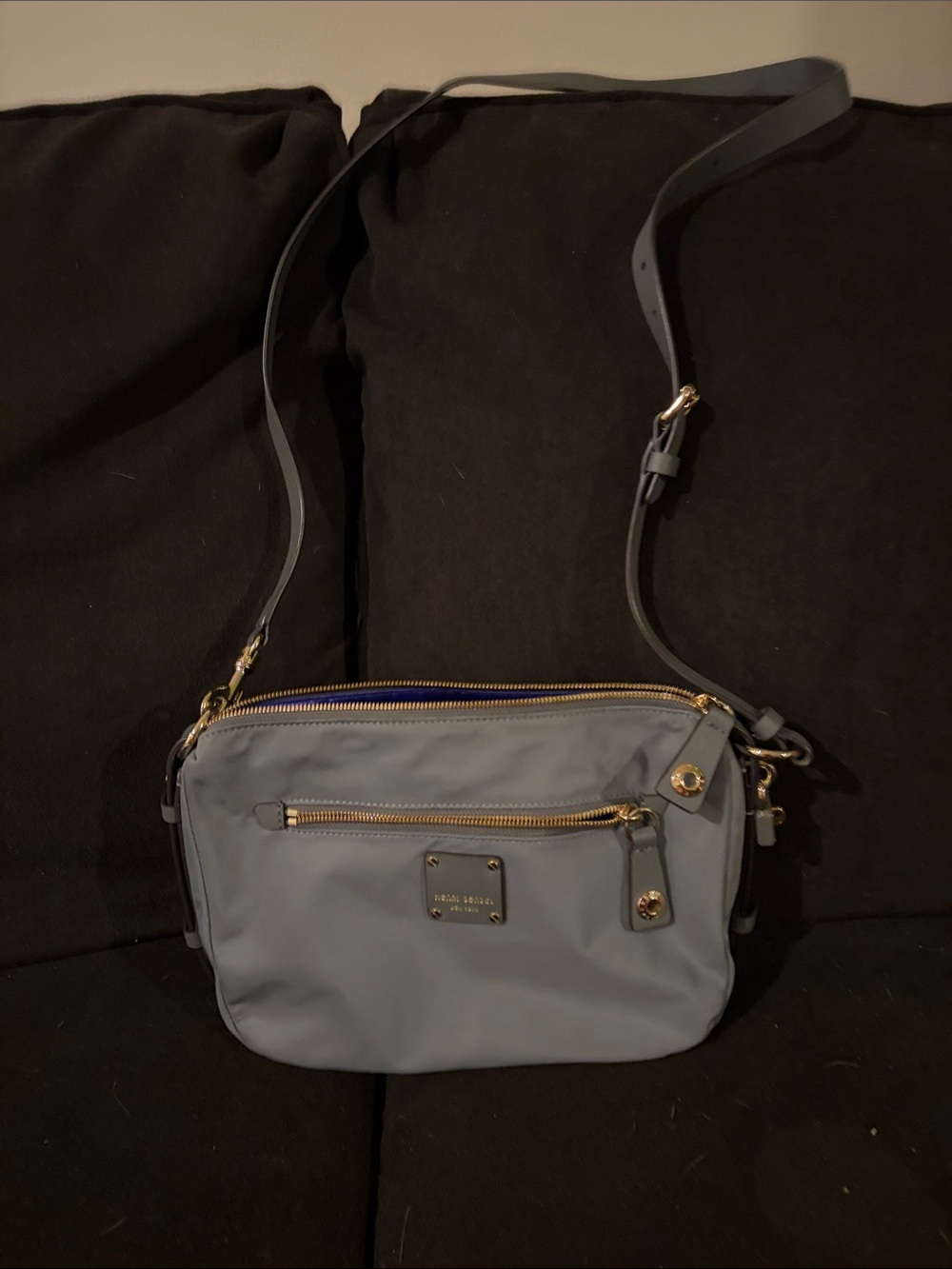 henri bendel Powder Blue Crossbody with Gold Hardware